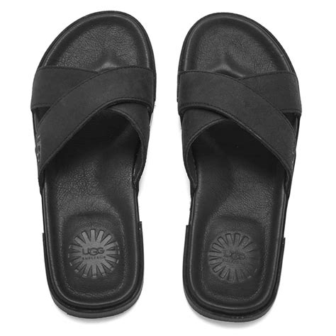 UGG Men's Ithan Nubuck Slide Sandals - Black | FREE UK Delivery | Allsole