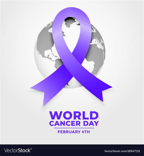 World cancer day ribbon poster concept design Vector Image