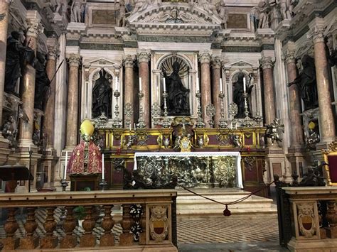 Chapel of San Gennaro, Naples Duomo. The main altar, Bronze statue of ...