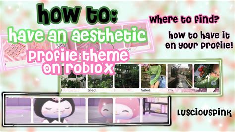 How to have an AESTHETIC ROBLOX PROFILE THEME | Lusci0uspink - YouTube