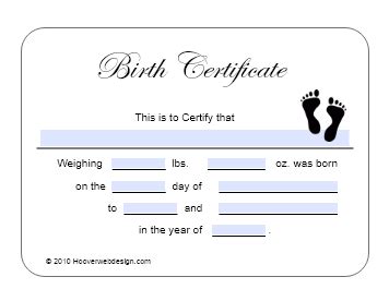 Birth Certificate Template