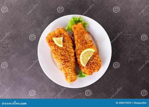 Crispy breaded fish stock image. Image of health, crispy - 208579229