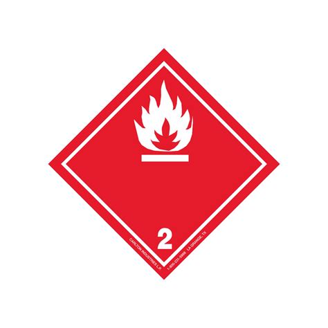 GHS Class 2 Flammable Gas Label Transport Pictogram 2 Inch