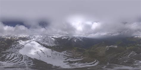 Snow Mountain Peaks Aerial Survey HDRI Panorama - HDR Image by maga_av