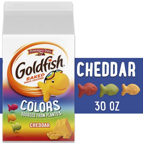 Goldfish Colors Cheddar Cheese Crackers, Baked Snack Crackers, 30 oz ...