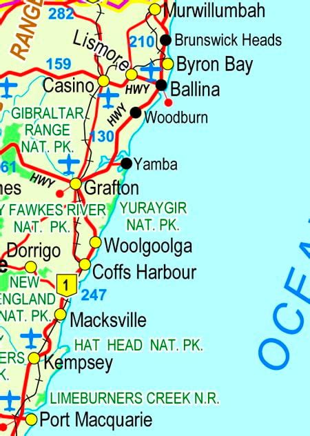 North Coast NSW Map | Map Information | NSW Travel