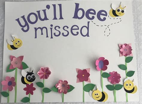 You’ll Bee Missed card | Farewell cards, Good luck cards, Diy goodbye cards