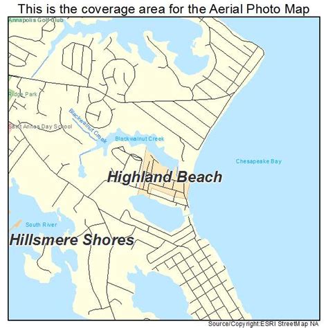 Aerial Photography Map of Highland Beach, MD Maryland