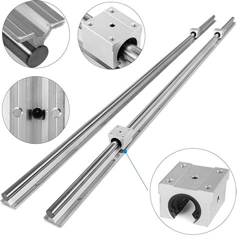 INTSUPERMAI Aluminum Cylindrical Guide Linear Slide Rail Supported ...