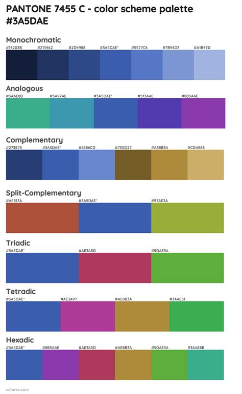 PANTONE 7455 C color palettes - colorxs.com