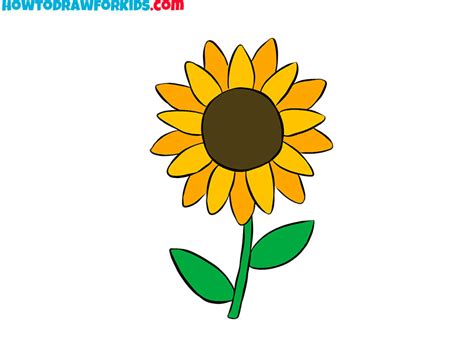 How to Draw a Simple Sunflower - Easy Drawing Tutorial For Kids