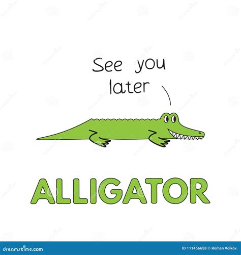 Cartoon Alligator Flashcard for Children Stock Vector - Illustration of ...