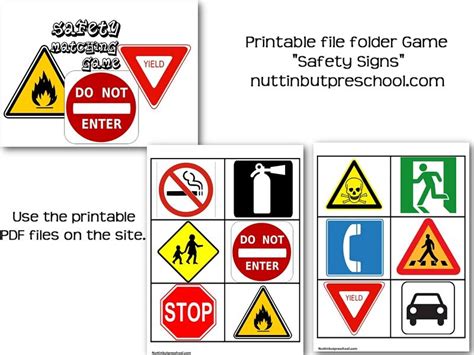 Free Printable Safety Sign Worksheets File Folder Activities, File ...