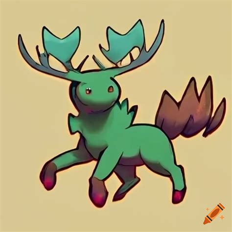 Cute green moose pokémon