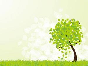 Vector cartoon meadow green tree PPT background PowerPoint Templates ...