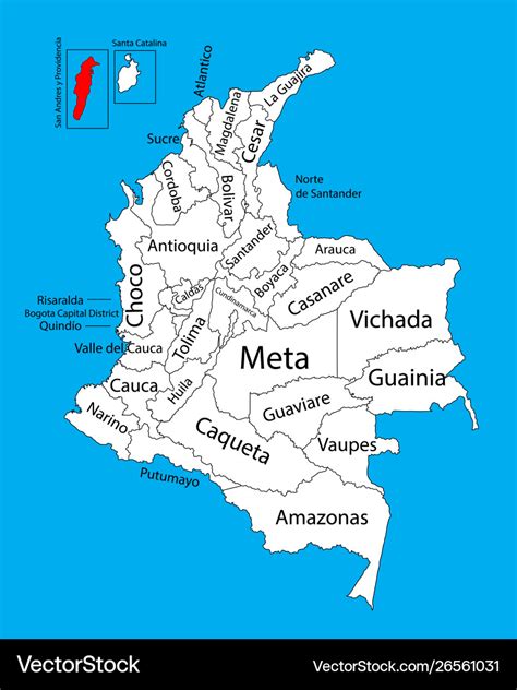 Region map archipelago san andres colombia Vector Image