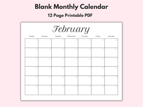 Calendars & Planners Instant Download Printable Calendar Minimalist ...