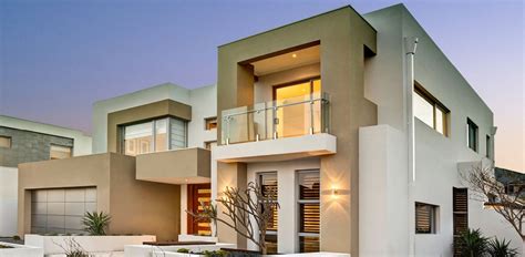 The modern two-storey house Lynix with a garage and a balcony