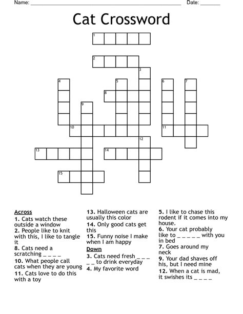 Some Bodega Cats Crossword Få Cats Word Search For Adults: Medium ...