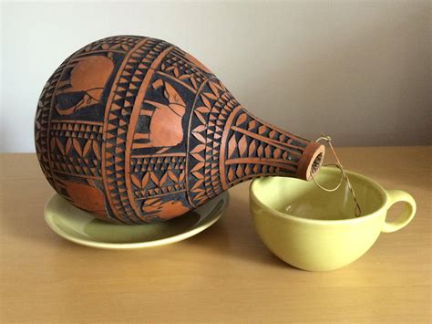 African Carved Calabash Gourd Large Kenya Carved Vessel | Etsy ...