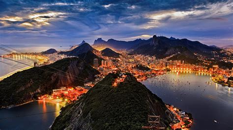 Download wallpaper 2560x1440 rio de janeiro, night, city, mountains ...