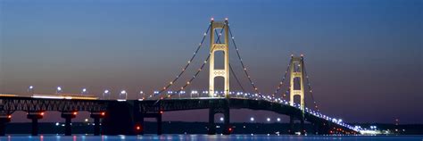 Mackinac Bridge at night June 2006 | Mackinac Bridge Authority