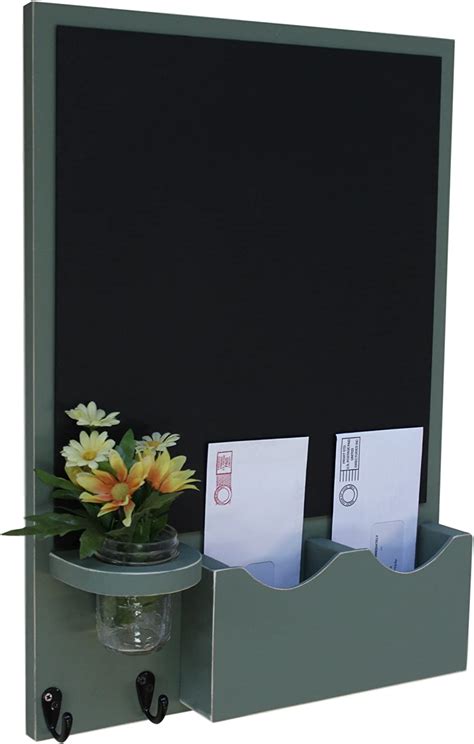 Amazon.com: Legacy Studio Decor Chalkboard Mail Organizer with Key ...