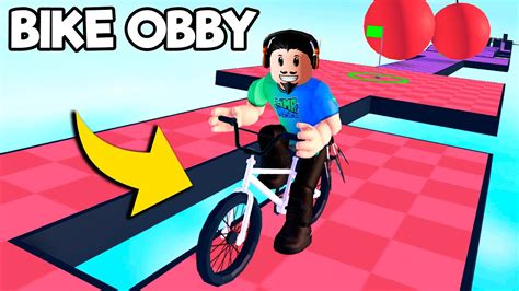 OBBY COM UMA BICICLETA NO ROBLOX!! MUITAS MANOBRAS LEGAIS!! (Obby But ...