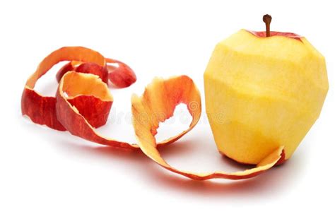 Apple with peeled skin stock image. Image of skin, fruit - 31198055