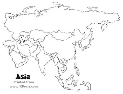 Blank Map Of Asia Worksheet | Asia map, World map coloring page, Map ...