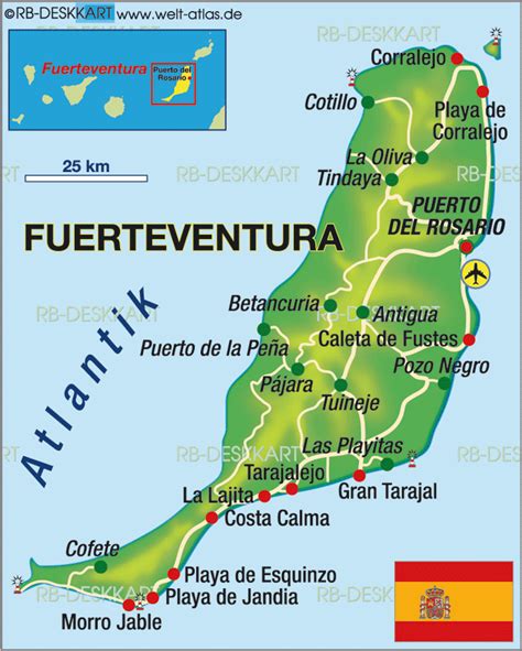 Map of Fuerteventura (Spain) - Map in the Atlas of the World - World Atlas