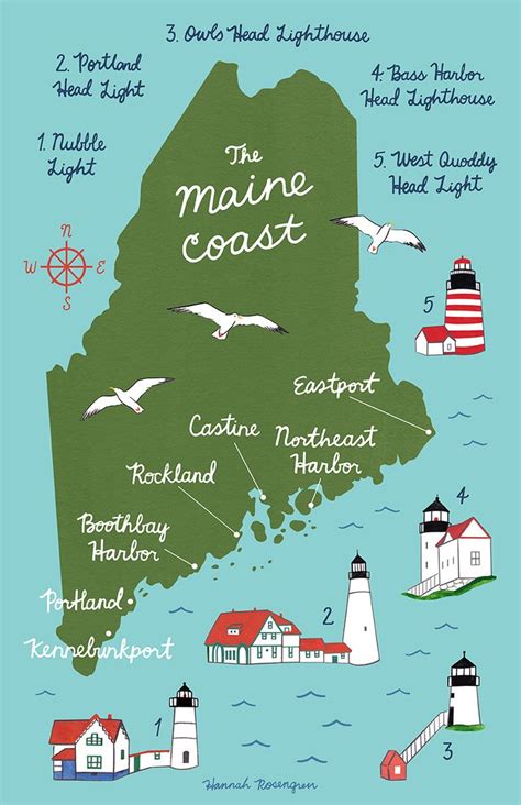 Map of the Maine Coast! | Map art print, Maine travel, Maine map