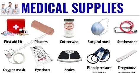 Medical Supplies in English! Learn 30+ useful names of medical ...