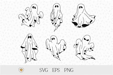 Ghost svg Bundle, Halloween svg, Ghost silhouette, Ghost png By Pretty ...