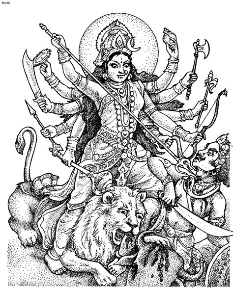 HiNDU GOD: goddess durga sketch