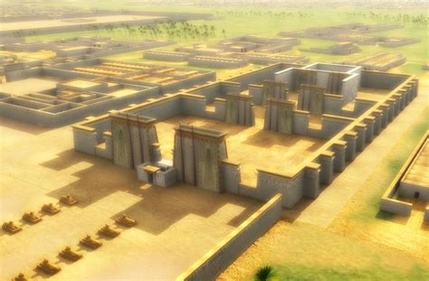 Here the Great Temple of the Aten (a reconstruction of which is shown ...