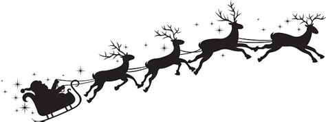 Santa Sleigh Reindeer Silhouette Holiday Decor Free Clipart | PNG All