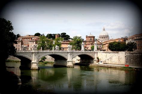 Rome-Bridge Over the Tiber River. Stock Image - Image of tiber ...