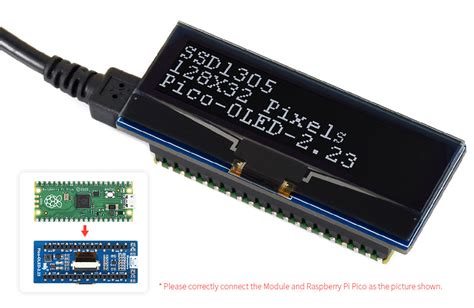 2.23inch OLED Display Module for Raspberry Pi Pico, 128×32, SPI/I2C (WS ...