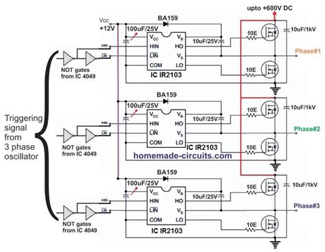 Simple 3 Phase Inverter Circuit – Homemade Circuit Projects