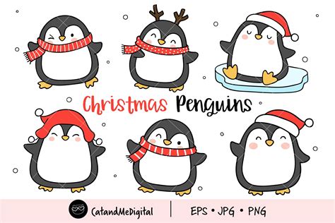 Christmas Penguins Clipart Graphic by CatAndMe · Creative Fabrica