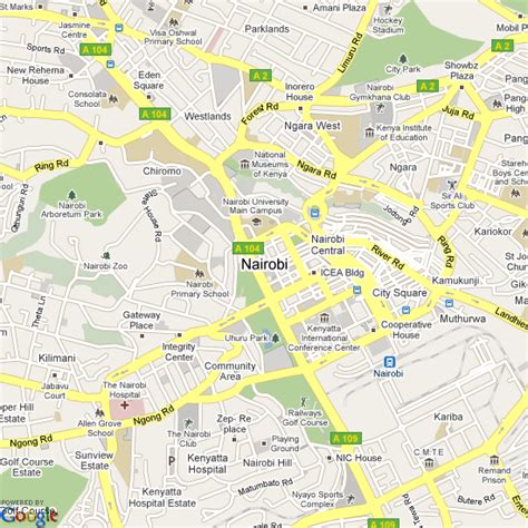 Nairobi Kenya | Map of Nairobi, Kenya | Nairobi Kenya | Pinterest ...