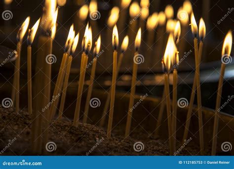 Prayer candles stock image. Image of catholic, flame - 112185753