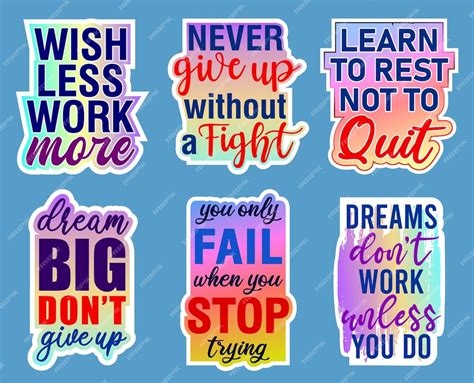 Premium Vector | Inspirational stickers design set graphic vector