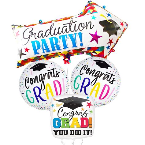 Buy Giant, Congrats Grad Balloon Decorations Set - 20 Inch, Arrow ...