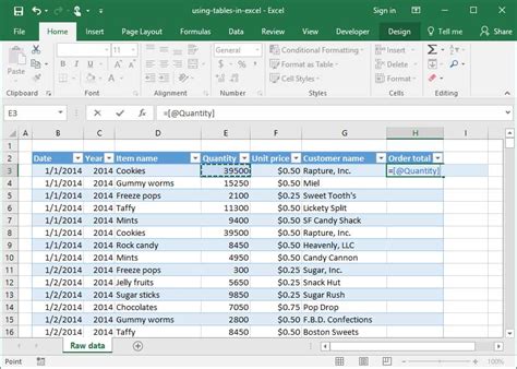 Using Tables in Excel | Deskbright