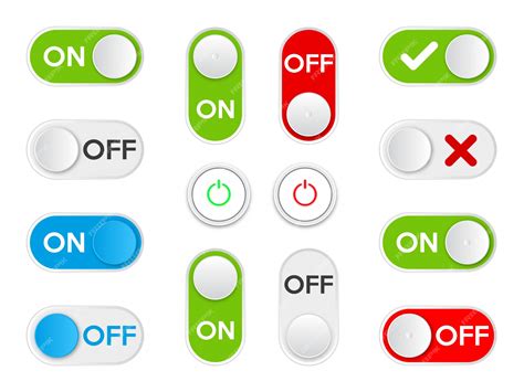 Premium Vector | Set Icon On and Off toggle switch button.