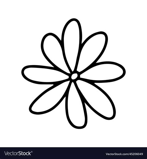 Doodle simple flower clipart Royalty Free Vector Image