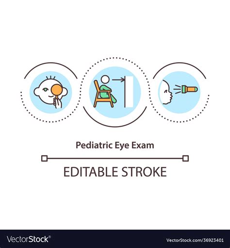 Pediatric eye exam concept icon Royalty Free Vector Image