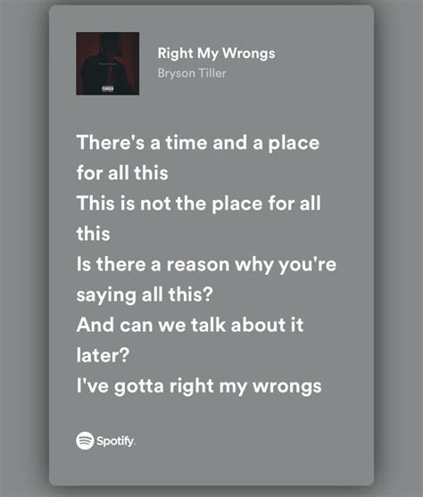 Right My Wrongs - Bryson Tiller | Lyrics aesthetic, Bryson tiller ...